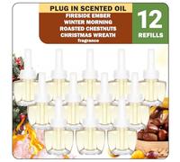 SCENTORINI Recharge pour Diffuseurs d'Ambiance Electrique, 19MLx12 Convient pour Air Wick et pour Glade Recharge Desodorisant Maisons, Parfum Matin d'hiver, Châtaignes Grillées, Couronne De Noël ecc