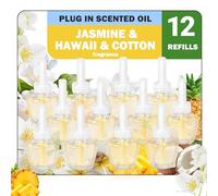 SCENTORINI Recharge pour Diffuseurs d'Ambiance Parfum de Maison, 19MLx12 Recharges Parfum Hawaii,Jasmin,Pur Coton, Convient Desodorisant Maison Diffuseur Electrique pour Air Wick et pour Glade