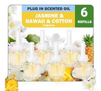 SCENTORINI Recharge pour Diffuseurs d'Ambiance Parfum de Maison, 19MLx6 Recharges Parfum Jasmin, Hawaïen,Coton Convient Desodorisant Maison Diffuseur Electrique pour Air Wick et pour Glade