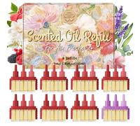 SCENTORINI Recharges pour Diffuseur Électrique, Compatible avec Febreze 3Volution Recharges de Désodorisant Électrique Framboise,Jasmin,Baie,Lavande,Eucalyptus,Floraux, 8x20ml, 3 Parfums en Alternance