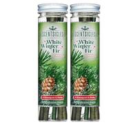 Scentsicles Décorations parfumées pour Sapin de Noël, Parfum Sapin d'hiver Blanc (2 Bouteilles, 12 bâtons au Total)
