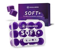 Schallwerk ® Soft+ 12 bouchon d'oreille en silicone - bouchons d'oreille souples pour le sommeil - suppression du bruit - casque anti bruit pour dormir (violette, 12 pièces)