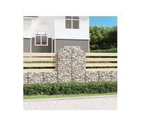 vidaXL Panier de gabions arqué pour mur 100x50x140/160 cm fer galvanisé