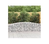 vidaXL Paniers de Gabions Arqué 15 pcs Fer Galvanisé