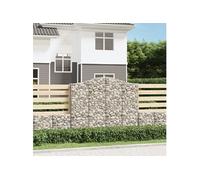 VIDAXL Gabions arqués - 200x30x160/180 cm - Fer galvanisé - 2 pcs