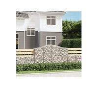 Vidaxl Paniers À Gabions Arqués 3 Pcs 200x50x120/140 Cm Fer Galvanisé