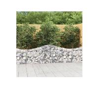 Vidaxl Paniers À Gabions Arqués 8 Pcs 200x30x60/80 Cm Fer Galvanisé