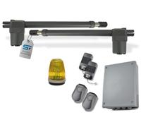 Schartec Porte 150 SL Motorisation de Portail Battant 24V - Vérins Puissants 1500 N - Pour Portails Jusqu’à 4 m / 300 kg - 2 Télécommandes, Barrière Photoélectrique et Lampe de Signalisation Incluses