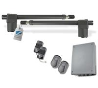 Schartec Porte 300 | 24V Motorisation Portail Battant à Vérins | 3000 N | 2 Télécommandes | barrière photoélectrique incluse | Longueur 6m (3x2m) Poids | max 600 kg (2x300kg)