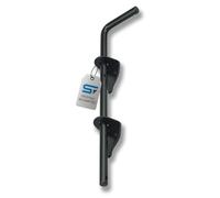 SCHARTEC® Verrou de portail au sol, noir, 305 mm, fonction encliquetable, coulissant pour portail, verrou de sol, portail de jardin, verrou à boulons, portail