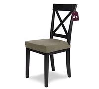 SCHEFFLER-Home Couvre Chaise Extensible « Luna » / Lot de 4 / Taupe/Housse de Chaise élastique en Flanelle/Housse élégante pour chaises