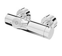 Schell Vitus thermostat de douche 016040699 CVD, fonctionnement sur batterie, chromé, raccord de douche sur le dessus
