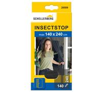 Schellenberg 20509 Rideau moustiquaire amovible pour porte, recoupable aux dimensions souhaitées, sans perçage, avec auto-aggripant de fixation, 140 x 240 cm Anthracite