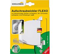 Schellenberg 50153 Enrouleur de sangle pour volet roulant, pivotant à 180°, rabattable, espacement des trous 14-15.5 cm (réglable), Blanc