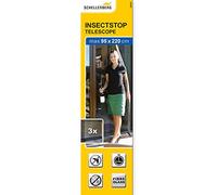 Schellenberg 50653 Rideau moustiquaire téléscopique pour portes à 3 lamelles, en fibre de verre, extensible, réglable, 95x220cm, Anthracite