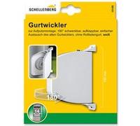 Schellenberg 50151 Enrouleur de sangle pour volet roulant, pivotant, 5 m, 14 mm, sans sangle, Blanc