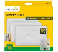 Schellenberg 70473 Lot de 3 non-tissé antipollen pour moustiquaire fenetre Easy Click 130 x 150 cm, remplacement de la grille anti-pollen, blanc