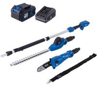 Scheppach Appareil Multifonction 2 en 1 sans Fil C-PHTS410-X | Série 20V IXES - Longueur de coupe taille-haie / élagueuse : 410/180 mm - bandoulière + 1 batterie 4Ah + chargeur inclus