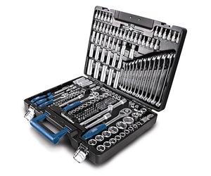 Scheppach Atelier Mobile TB217 | Coffret à outils | Valise d'outils - Jeu de clés à douilles | 217 pièces | Bien rangés et à portée de main | En Acier Chrome Vanadium
