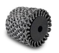 Scheppach Brosse fibre métal torsadée pour surfaceuse MRS1300 | Brosse de rechange | 100mm de largeur - Ø120mm | Pour le ponçage fort ou adapté au dénudage de surfaces planes en pierre & métal