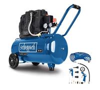 Scheppach Compresseur Bicylindre Super Silencieux HC51Si +13 Accessoires | 1500W Cuve de 50L | 8bar | Sans huile et peu d'entretien | Admission d'air 300 L/min | Manomètres, Raccords Rapides