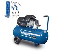 Scheppach Compresseur d’air HC120DC - 230V - 14 accessoires inclus | 2200 W/3,0 PS - 10 bar - Compresseur 100L - Débit d’aspiration 371L/min - Double cylindre