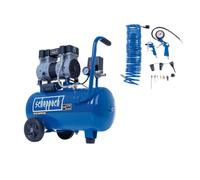 Scheppach Compresseur silencieux HC26Si - set de 14 accessoires inclus | 1100W - 8 bar - 230 L/min - cuve 24L - 66 dB(A)