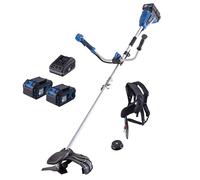 Scheppach Débroussailleuse sans Fil 2x20V - BC-BCH380/40-X - Largeur de Coupe 255mm - Coupe-Bordures 380 mm - bandoulière Incluse - Vendue sans Batterie ni Chargeur (2 batteries 4Ah + chargeur double)
