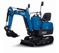 Scheppach EXC815 Mini-Pelle Thermique avec entraînement par chaîne et démarrage électrique | 8,5CV | Largeur 690mm | Profondeur d'excavation 1200mm | Portée 2330mm | Pelle et Lame niveleuse incluses