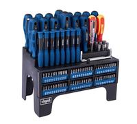 Scheppach Lot de 100 tournevis et embouts | Rangement stable et compact | Acier au chrome vanadium | Tournevis de précision - Tournevis coudé - Tournevis à cliquet - Adaptateur de douille