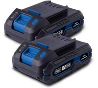 Scheppach Lot de 2 Batteries Lithium-ION 2 Ah 20 V - Série IXES 20 V | Temps de charge : environ 35 à 60 minutes (selon le chargeur) - Affichage LED à 3 niveaux