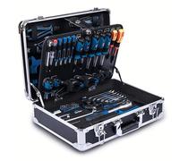 Scheppach Mallette à outils TB200 - Valise à outils - Coffret outils - Boîte à outils - Caisse à outils - Boîte de rangement - 141 pièces - En chrome vanadium - Idéal pour la mécanique