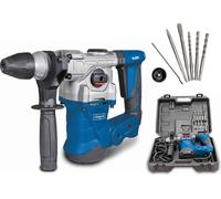 Scheppach Marteau perforateur électrique DH1300PLUS | moteur de 1250 W | 230 V | fréquence de frappe entre 0 et 4500 bpm | burins pointus et plats et coffret inclus