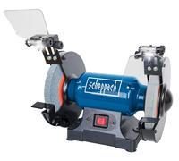 Scheppach Meuleuse double SM200L | Puissance 500W | Pare-étincelles réglable | Disque de ponçage 200mm Ø | Lampes de travail LED | Fonte grise