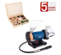 Scheppach Meuleuse HG35 Double meule | avec arbre flexible et 103 pcs. d'accessoires | 75 x 20mm meule & disque de polissage | pare-étincelles