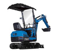 Scheppach Mini pelle EXC1400 - moteur à essence 4 T- 420 cm³ - 11.5 CV | démarrage électrique - châssis extensible 720-900 mm - largeur du godet 350 mm - profondeur d'excavation 1760 mm