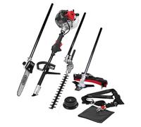 Scheppach Outil Multi-Fonctions Thermique MT33P - Moteur 2 Temps - 52 cm³ | 1,22 CV - 4en1 - Coupe-Bordure - Débroussailleuse - Elagueuse - Taille-haie - avec bandoulière et protège-Hanches