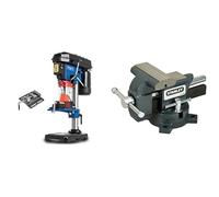 Scheppach Perceuse d'établi DP16VLS | Perceuse à colonne avec étau | 500W | 5 Vitesses pour le bois, le métal et tous plastiques - Variable 600-2600 min-1 | Distance max. 170mm | Laser & Stanley