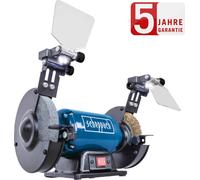 Scheppach Ponceuse double SM150LB | 400W | Disque de ponçage 150mmØ | Pare-étincelles réglable | LED | In isque à ébarber/disque à brosses