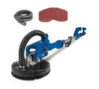 Scheppach Ponceuse Mur & Plafond DS920 | 710W | Ø 225mm | Tête inclinable -90°| Bras Télescopique| Avec 6 disques abrasifs, kit d'adaptateurs & tuyau d'aspiration | LED incluse | Set d'abrasifs supp.