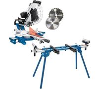 Scheppach Scie à Onglet Radiale HM140L - 2000W - Largeur de coupe 330mm | Hauteur de coupe 105mm - Lame Ø305mm - Table de travail -45°/+45° - Avec Support UMF1600 Inclus