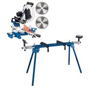 Scheppach Scie à Onglet Radiale HM140L | 2000W | Support UMF2000 Inclus | Largeur de coupe 330mm | Hauteur de coupe 105mm | Lame Ø305mm | Double inclinaison | Table de travail -45°/+45°