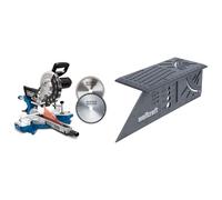 Scheppach Scie à onglets avec démarrage progressif & laser HM254 | 2000W | Lame Ø255mm | Largeur/hauteur de coupe & wolfcraft 5208000 Équerre 3D d'onglet