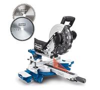 Scheppach Scie à onglets avec démarrage progressif & laser HM254 | 2000W | Lame Ø255mm | Largeur/hauteur de coupe : 340mm x 90mm |Scie radiale | 2ème lame incluse