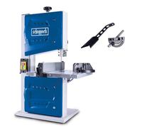 Scheppach Scie à ruban HBS25 | Puissance 350 W | Tension 230 V | Hauteur/largeur de passage : 80 mm / 200 mm | Table de travail de 300x300 mm
