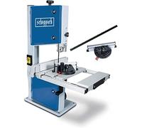 Scheppach Scie à ruban HBS261 | Hauteur de passage 120mm | 2 vitesses de coupe 660/960 m/min | Réglage de la table 0-45° | Gabarit de coupe transversale et butée parallèle inclus