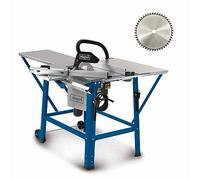 Scheppach Scie circulaire sur table TS310 | 230V | 2200W | Lame Ø315mm | Hauteur de coupe 83mm | Avec élargissement de table, 2ème lame, rail de guidage & chariot coulissant | inclinable jusqu'à 45°