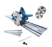Scheppach Scie plongeante PL55 SE - 230 V - 1200 W - Profondeur de coupe 55 mm - Joint creux 16 mm - Inclinaison de 0° à 45° - 2 rails de guidage, 2ème lame 48Z et accessoires inclus