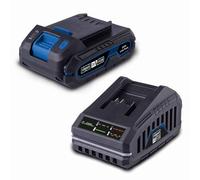 Scheppach Kit batterie/chargeur SBSK2.0 IXES 20V – Li‑ION 2,0 Ah, charge rapide, témoin lumineux