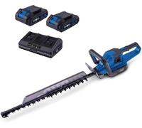 Scheppach Taille-haie sans Fil BC-HT720-X 2 Batteries 2Ah + Chargeur Double | série 20V IXES - Brushless - longueur de coupe 650 mm - capacité de coupe max 30 mm - 2700 coupes/min